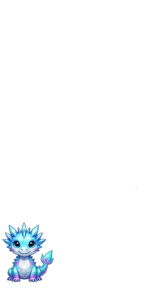 Cute blue baby dragon