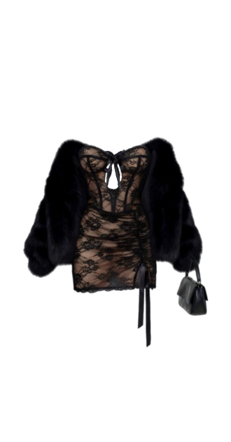 Black Lace Coat Outfit
