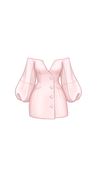 pink barrel sleeve blazer dress