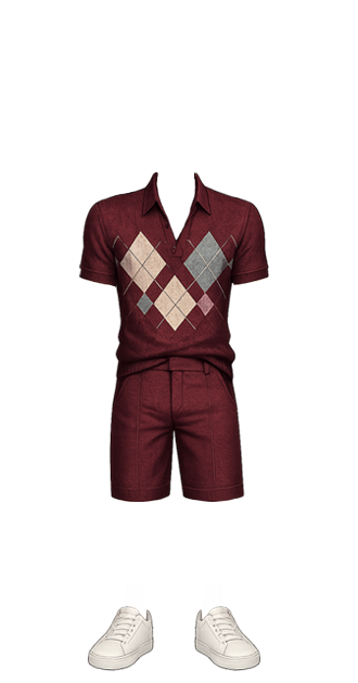 Burgundy Argyle Outfit