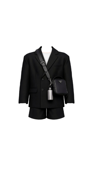 Fashionable Suit with Prada Bag