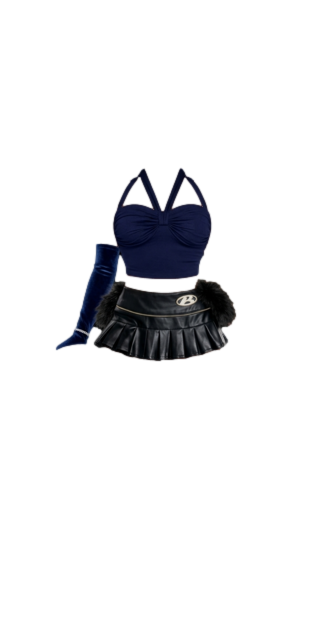 BlueAndBlackMiniSkirt