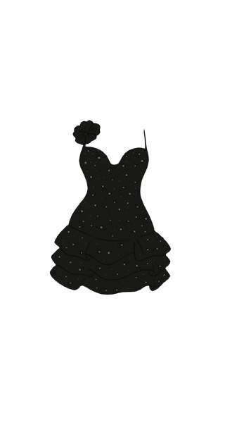 Black Sequin Mini Dress