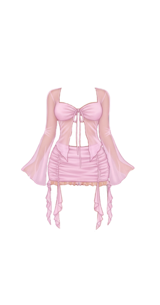 Pink Sheer Ruffle Mini Dress