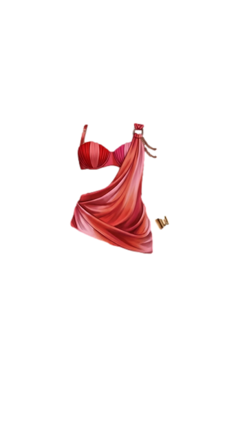 Crimson Drape Avant-Garde