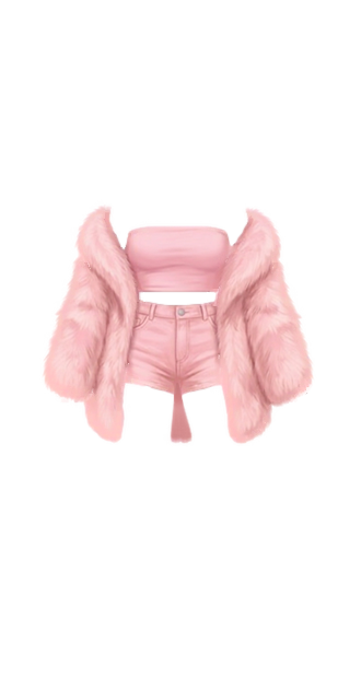 Pink Fur & Denim Set