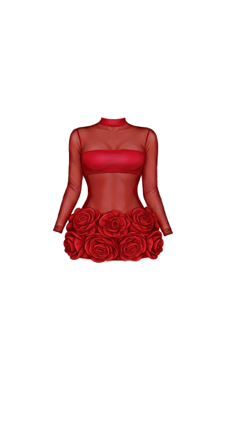 Crimson Rose Mini Dress