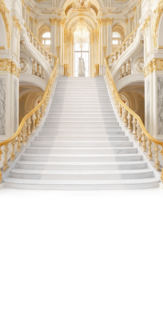White & Gold Staircase (Nena Approved)