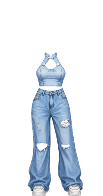 Vally Blue Denim Set
