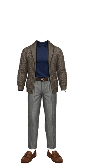 Dark Aran-Knit Cashmere Blazer Cardigan