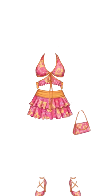 Pink Orange Floral Summer