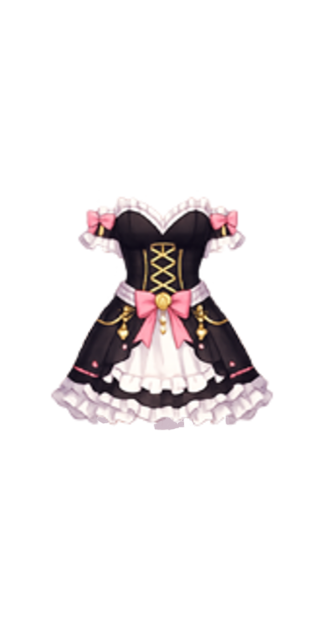 Maid Dress Black&Pink