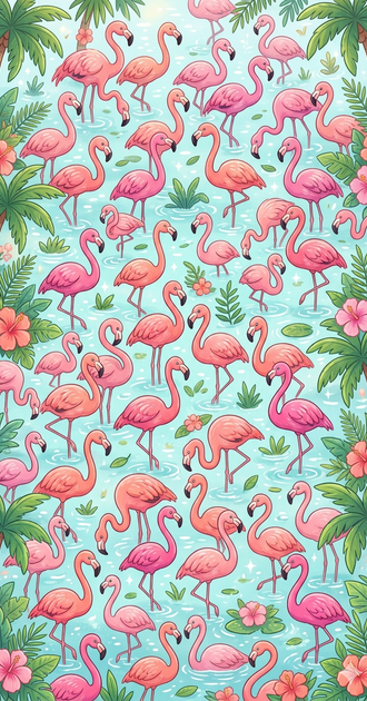 Flamingos everywhere