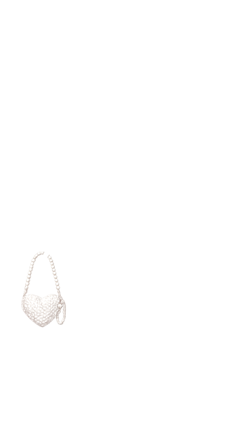 White Pearly Hearts Purse (Left)