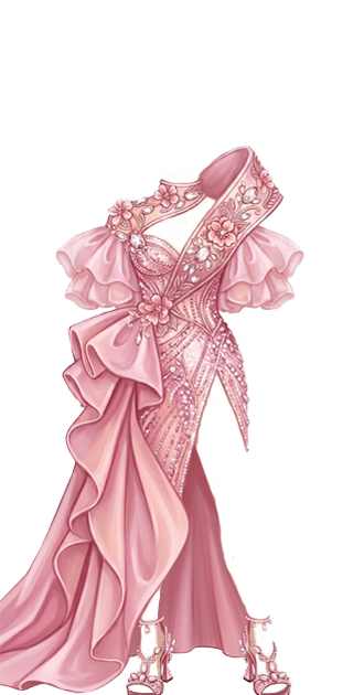 pink gala gown