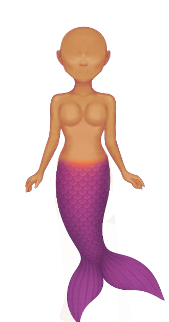 Tan Female Mermaid Skin