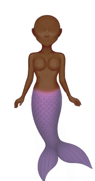 Dark Female Mermaid Skin