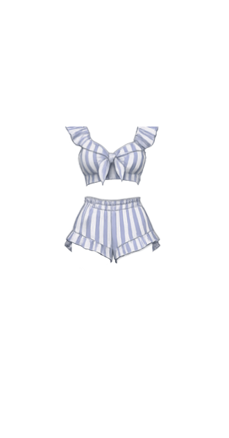 Blue Striped Summer Two-Piece