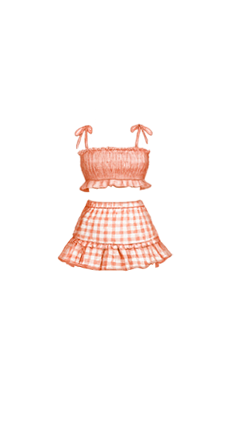 Peach Summer Gingham