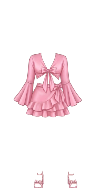 Cozy Pink Day Outfit (w/ shoes)