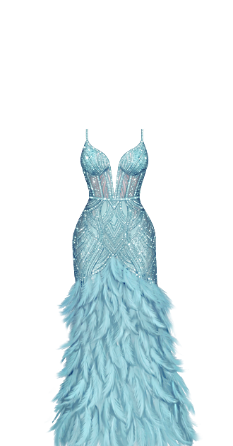 Feather Mermaid Gown