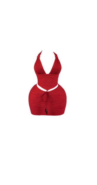 Red Ruched Set