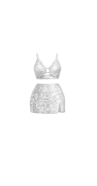 Silver Sparkly Two-Piece