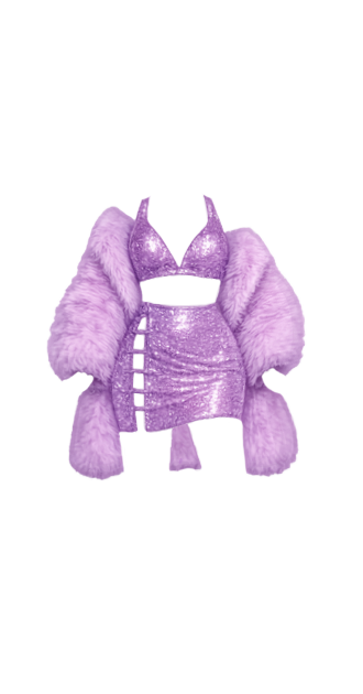 Lavender Sparkle and Fur Set