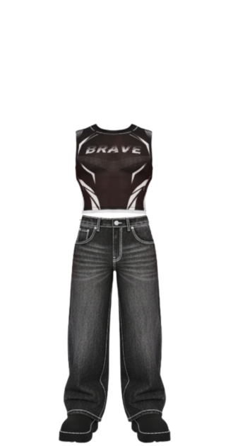 Crop Top and Baggy Jeans