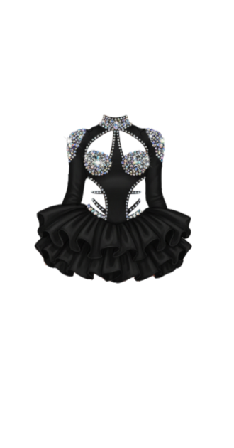 Black Rhinestone Showgirl Dress