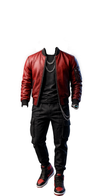 Red and black streetwear