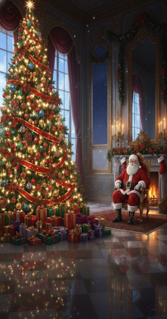 Elegant Santa Claus and Christmas