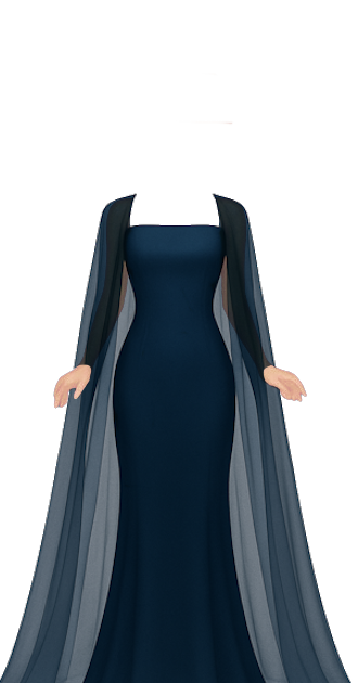Blue Caped Gown.