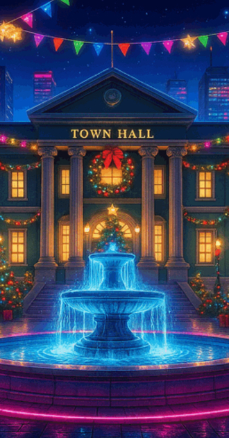 Neon City town hall (city roulette)