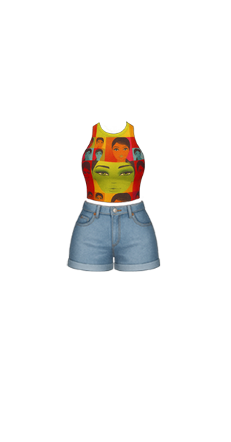 White Lotus Season 2 Portia Face Graphic Outfit