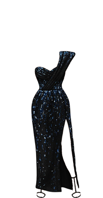 Black & Blue Sparkle Gown