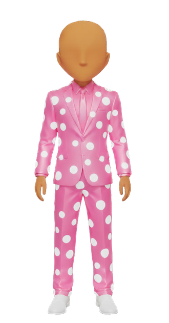 Pink Suit with Polka Dots