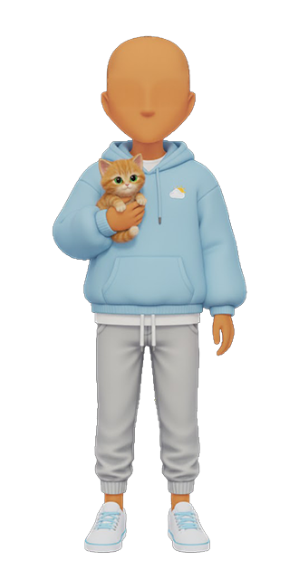 Baby Blue Kitten Outfit