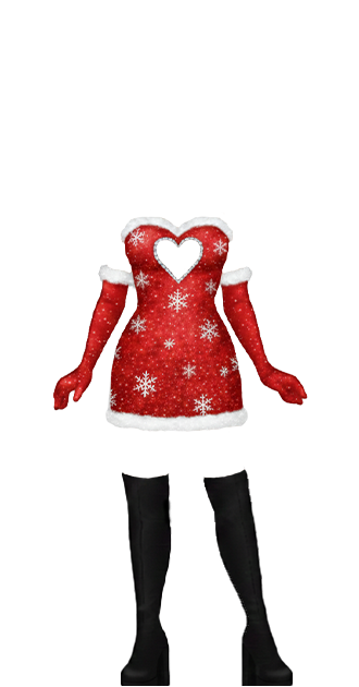 Christmas Dress w Heart Cutout