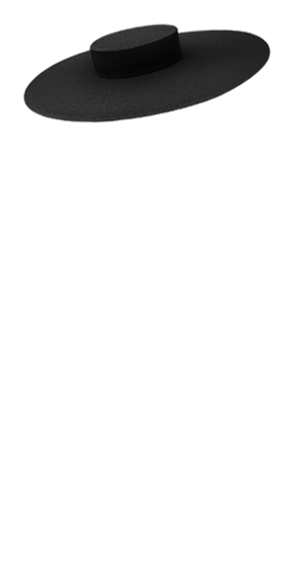 Black Wide Brim Boater Hat