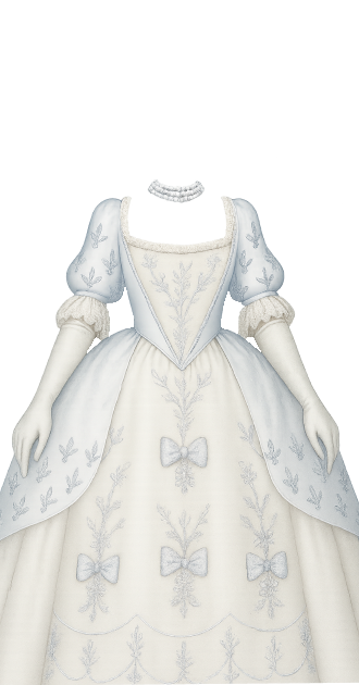 Pearl White Rococo Gown