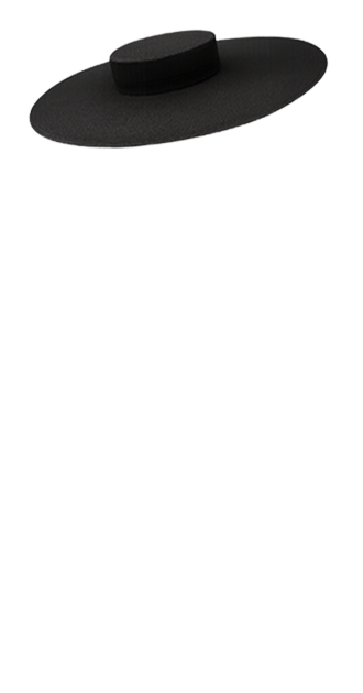 Black Wide Brim Boater Hat