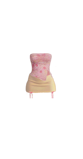 Pink + Yellow Mini Skirt and Tank