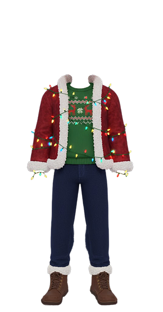 Christmas Sweater w/ Jacket and Lights