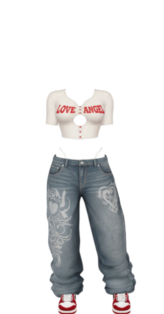Y2K Graphic Denim Outfit