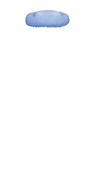 Light Blue Flat Fur Hat