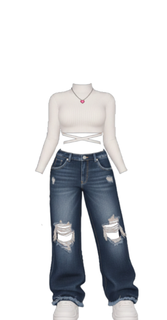 Y2K Distressed Denim Look