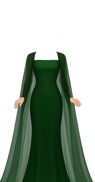 Emerald Caped Gown.