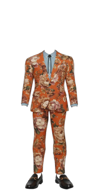 Orange Floral Suit