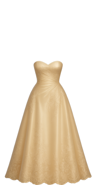 Strapless Champagne Gown